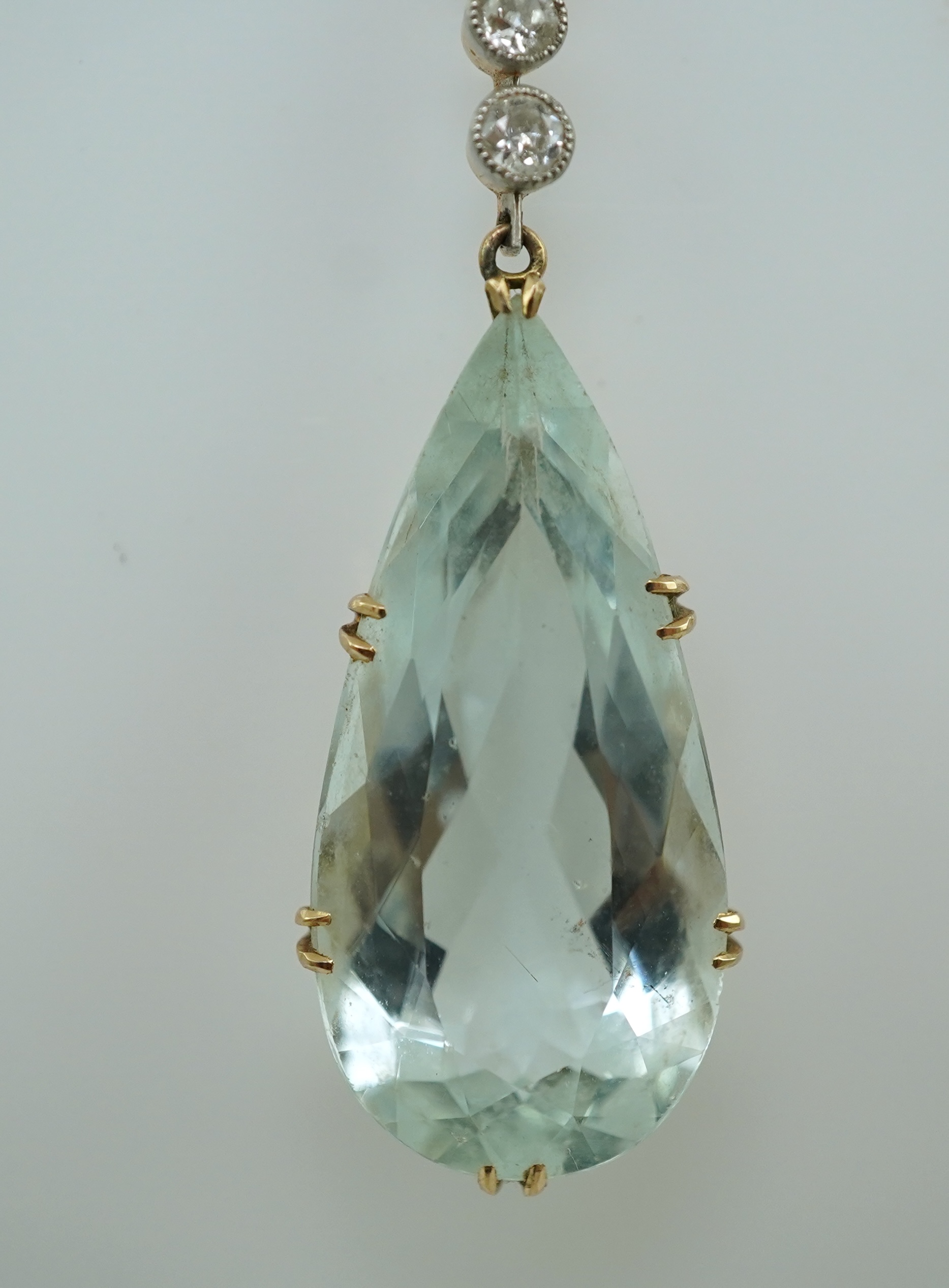 An Edwardian aquamarine, pearl and diamond pendant, early 20th century